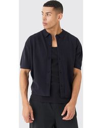 BoohooMAN - Oversized Boxy Fit Short Sleeve Knitted Shirt - Lyst