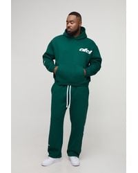 Boohoo - Plus Oversized Boxy Ofcl Print Hoodie & Baggy Fit Extended Drawcord Jogger Tracksuit - Lyst