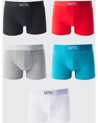 BoohooMAN - 5 Pack Man Mixed Colour Trunks - Lyst