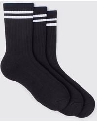 BoohooMAN - 3 Pack Sport Stripe Socks - Lyst
