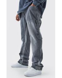 BoohooMAN - Plus Slim Rigid Flare Gusset Jeans - Lyst