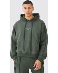 Boohoo - Oversized Boxy Official Spray Wash Hoodie - Lyst