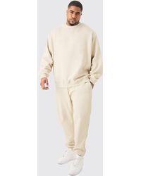 BoohooMAN - Plus Offcl Oversized Extended Neck Sweatshirt Tracksuit - Lyst