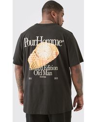 BoohooMAN - Plus Old Money Graphic Back Print Oversized T-shirt - Lyst