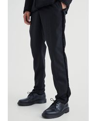 BoohooMAN - Slim Fit Smart Trousers With Distressing - Lyst