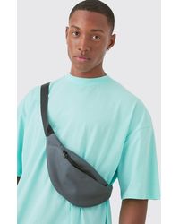 BoohooMAN - Basic Fanny Pack In Charcoal - Lyst