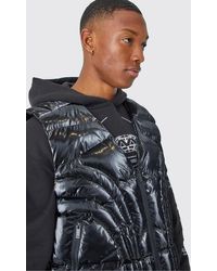 BoohooMAN - Boxy Fit High Shine Puffer Gilet - Lyst
