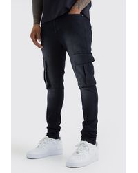 BoohooMAN - Super Skinny Stretch Cargo Jeans - Lyst