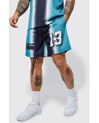 BoohooMAN - Loose Fit Homme Ombre Print Mesh Basketball Short - Lyst