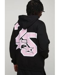 BoohooMAN - Tall Regular Fit M-Star Graphic Zip Through Hoodie - Lyst