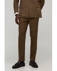 Boohoo - Straight Fit Wool Look Trouser - Lyst