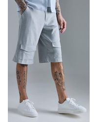 BoohooMAN - Tall Side Stripe Drawcord Waist Smart Cargo Shorts - Lyst
