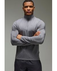BoohooMAN - Man Active Breathable Regular Fit Marl 1/4 Zip Top - Lyst