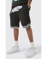 BoohooMAN - Tall Loose Fit Limited Edition Basketball Short In Black - Lyst
