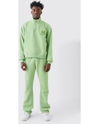 BoohooMAN - Oversized Boxy B 1/4 Zip Stacked Tracksuit - Lyst