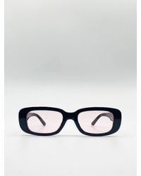 BoohooMAN - Svnx Plastic Frame Retro Rectangle Sunglasses With Clear Lenses - Lyst