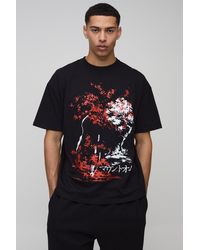 BoohooMAN - Oversize T-Shirt mit Japan Blossom Print - Lyst