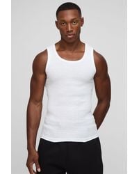 BoohooMAN - 3 Pack Muscle Fit Ribbed Basic Tanks - Lyst