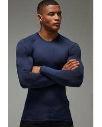 BoohooMAN - Active Lightweight Essentials Gym Raglan Muscle Fit Long Sleeve T-Shirt - Lyst