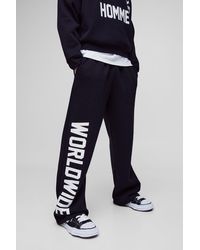 BoohooMAN - Wide Leg Worldwide Print Jogger - Lyst