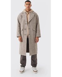 BoohooMAN - Wool Look Overcoat With Metal Clasp - Lyst