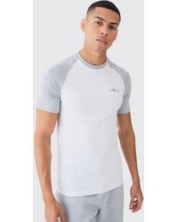 BoohooMAN - Muscle Fit Man Signature Raglan T-shirt - Lyst