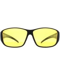 BoohooMAN - Montana Rectangle Matte Black Yellow Polarized Fo4 Fit Over Glasses Night Driving Sunglasses - Lyst