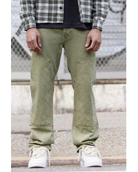 BoohooMAN - Relaxed Rigid Top Stitch Detail Overdyed Carpenter Jean - Lyst