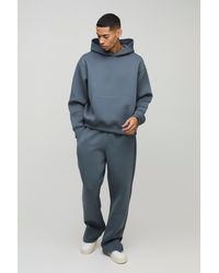 BoohooMAN - Oversized Boxy Bonded Scuba Split Hem Tracksuit - Lyst