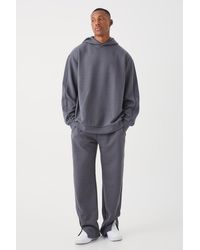 BoohooMAN - Oversized Heavy Textured Hooded Tracksuit - Lyst