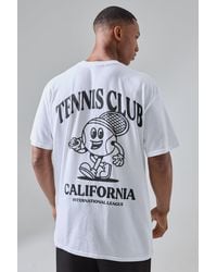 BoohooMAN - Man Active Tennis Club California Oversized Backprint T-shirt - Lyst