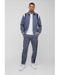 BoohooMAN - Regular Fit Tailored Collared Varsity Bomber Jacket - Lyst