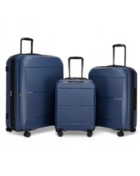 BoohooMAN - Infinity Leather Expandable Hard Shell Pp 8 Wheel Luggage Travel Cabin Holiday Bags Suitcase Set - Lyst