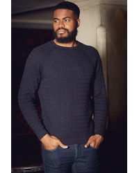 BoohooMAN - Nines Cotton Long Sleeve Crew Neck Knitted Jumper - Lyst