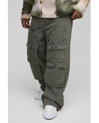BoohooMAN - Plus Removable Carpenter Panel Relaxed Fit Cargo Jeans - Lyst