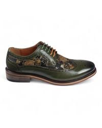BoohooMAN - Infinity Leather Leather Floral Print Brogue Dress Shoes - Ross - Lyst