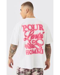 BoohooMAN - Oversized Boxy Homme Text Print T-shirt - Lyst