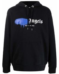 BoohooMAN - Palm Angels New York Spray Paint Logo Black Hoodie - Lyst