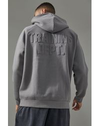 Boohoo - Sudadera Man Active Oversize Con Capucha Y Estampado Training Dept - Lyst