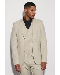 BoohooMAN - Tall Single Breasted Slim Stripe Suit Jacket - Lyst