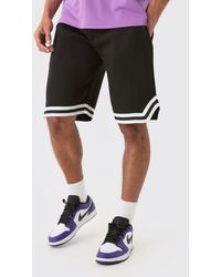 Boohoo - Tall Basketball Jersey Shorts With Tapes - Lyst