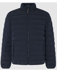 BoohooMAN - Pepe Jeans Tomek Padded Full Zip Jacket Navy - Lyst