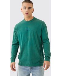 BoohooMAN - Oversized Man Extended Neck Washed Long Sleeve T-shirt - Lyst