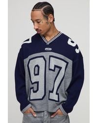 Boohoo - Varsity Jacquard Knitted Hockey Sports Top - Lyst