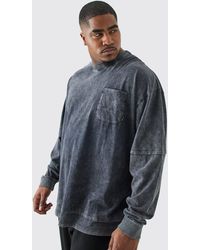 BoohooMAN - Plus Oversized Washed Carded Heavy Faux Layer T-shirt - Lyst
