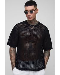 Boohoo - Camiseta Tall Oversize De Croché Y Rejilla - Lyst