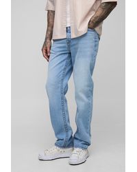 BoohooMAN - Tall Chunky Contrast Stitch Straight Leg Jeans - Lyst