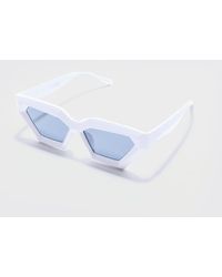 Boohoo - Chunky Plastic Sunglasses In White - Lyst