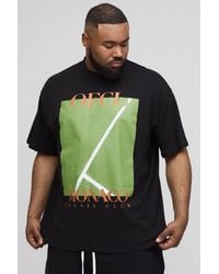 Boohoo - Plus Oversized Extended Neck Monaco Tennis Club Print T-Shirt - Lyst