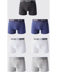 Boohoo - 7 Pack Mixed Colour Trunks - Lyst